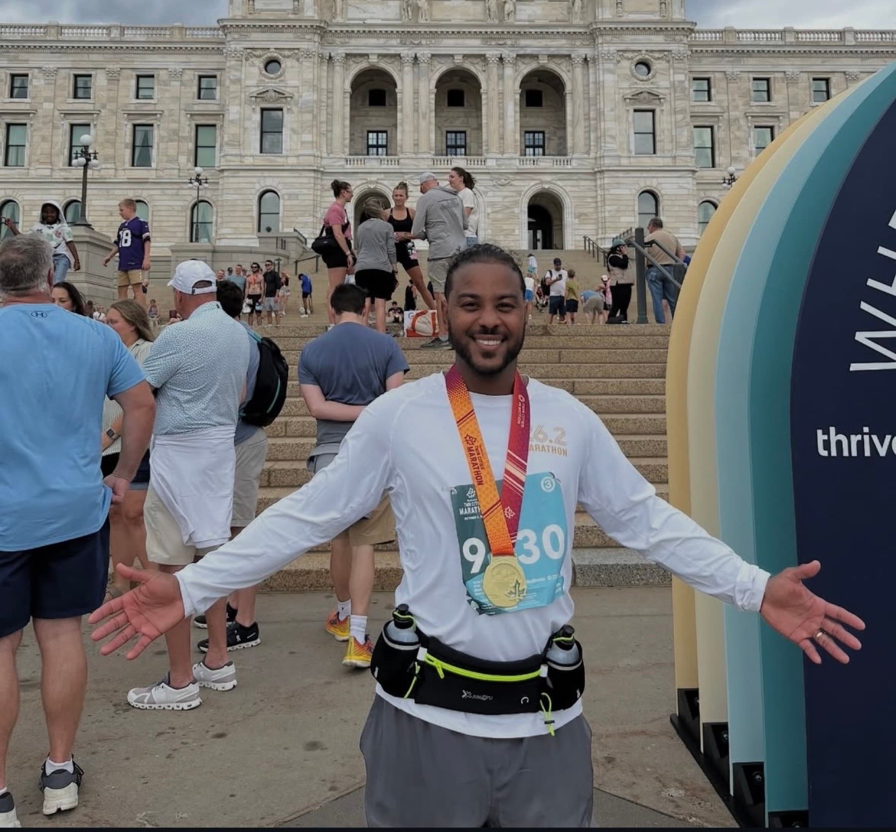 Carlos Espejo after completing a marathon
